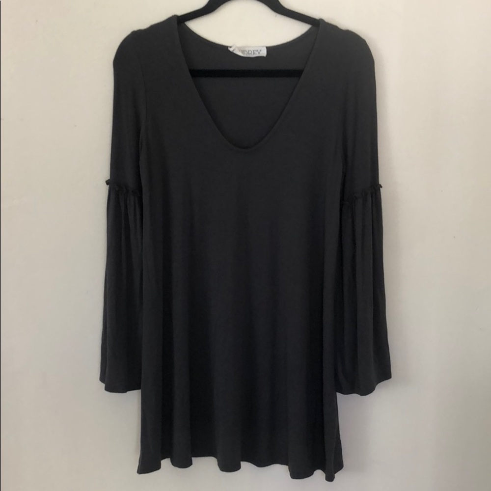 AUDREY 3+1 Olive Bell Sleeve Mini Dress Sz S